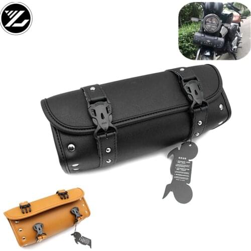 Motorcycle Universal Leather Saddlebags Saddle Tool Bags Luggage for yamaha suzuki honda kawasaki aprilia Harley Triphum Indian