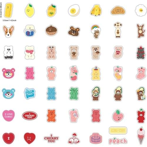 100Pcs Cute cartoon bear ins style malling Stickers For Suitcase Skateboard Laptop Luggage Fridge Phone Car Styling DIY Decal