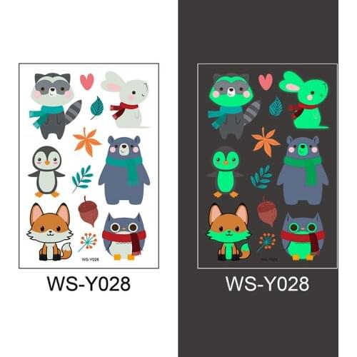 Tattoo Stickers Luminous Child Kid Temporary Fake Tattoos Glow Paste on Face Arm Leg for Children Body Art Sticker