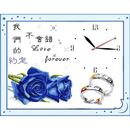 Promise in this life(1)(blue) cross stitch kit 14ct 11ct count print canvas wall stitching embroidery DIY handmade needlework