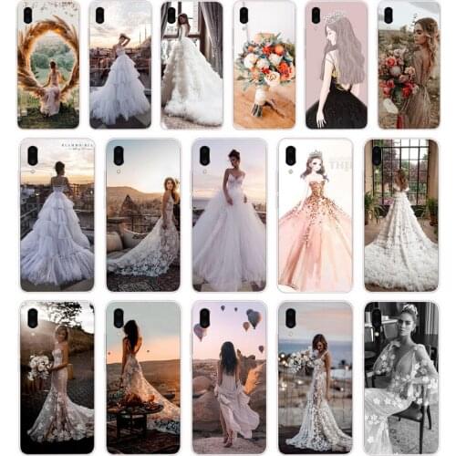 208FG Luxury Wedding Dress Girl gift Soft Silicone Tpu Cover phone Case for Meizu Pro 7 Plus X8 C9 Pro Note 9 case