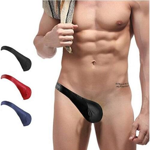 Mens Briefs Sexy Half Thong Bulge Pouch Underwear Men One Side Jockstrap Briefs Bikini Thong Solid Briefs Underwear Underpants