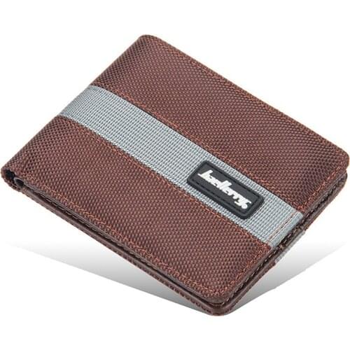 Vintage Business Men Canvas Wallet Korean New Mens Purse Short Slim Small Wallets Leather Fashion Male Card Holder Money Bag