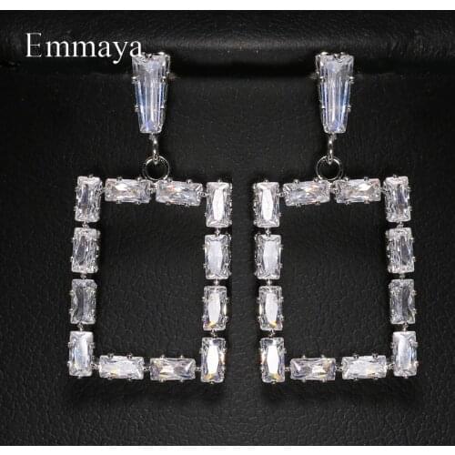 Emmaya New Arrival Square Appearance Three Colors Noble Cubic Zircon Earring For Female Exquisite Modern Style Ornament