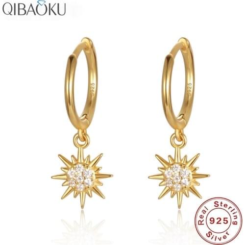 S925 Sterling SIlver Earrings Bling Star Lab Diamond Gold Hoop Earrings For Women Cute Butterfly Horse Animal Circle Earrings