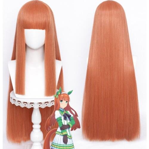 Uma musume Pretty Derby Silence Suzu Cosplay Wig Women Length Orange Anime Special Week Cosplay Party Synthetic Hair C45M186