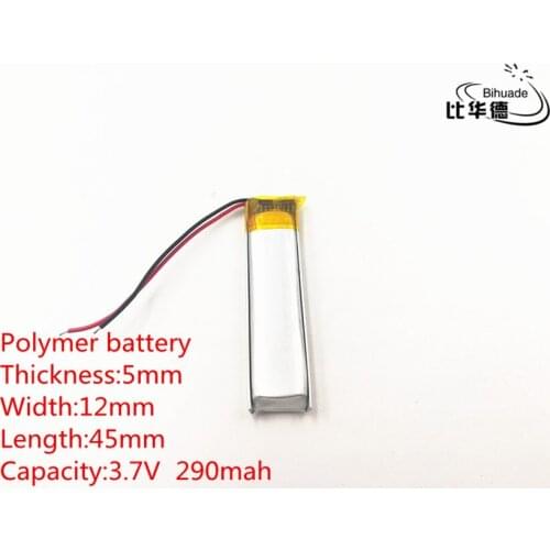 10pcs/lot 3.7V 290mAh 501245 Lithium Polymer Li-Po li ion Rechargeable Battery cells For Mp3 MP4 MP5 toy mobile bluetooth