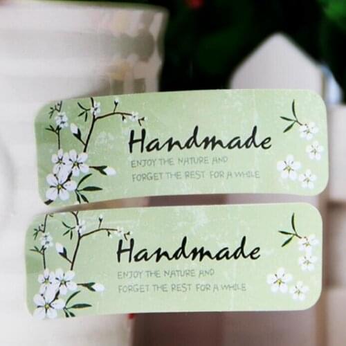 120PCS/lot Vintage Small White Flower Body Handmade Blue Sealing Sticker DIY Packing Gift Label Sticker