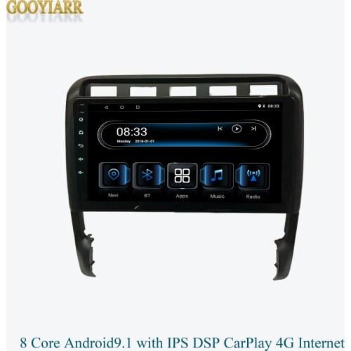 1din IPS car stereo radio 8core RAM4G+ROM64G Multimedia Player for Porsche Cayenne 2002-2010 with CarPlay 4G DSP BT navigation