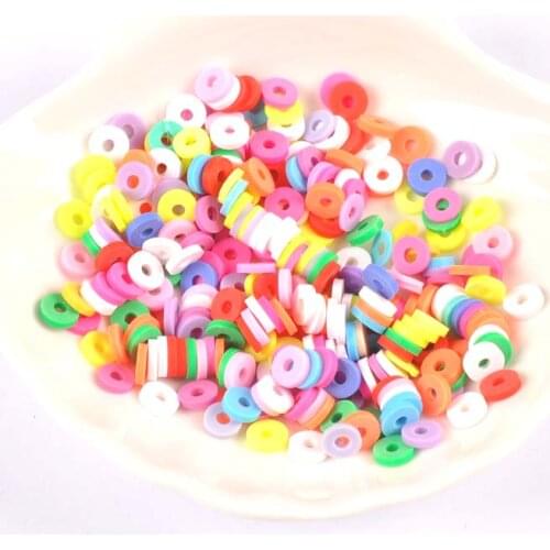 4/6/8mm Multicolor Flat Round Polymer Clay Chip Loose Spacer Beads For Garment Decoration Making Jewelry DIY Accessories yk0826