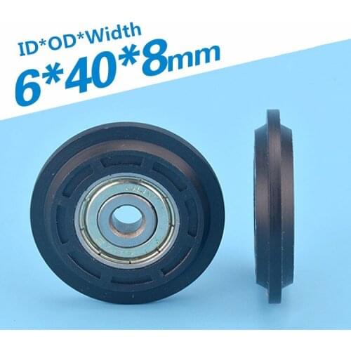 5pcs 6x40x8mm delrin POM Y-shaped pulley wheel bearing roller V track guide groove roller wheel POM 608 bearing wheel