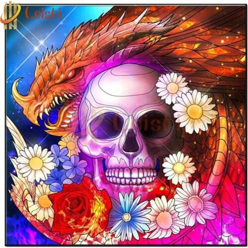 5D round drill Dragon, skull, rose DIY Diamond Embroidery Diamond Painting Cross Stitch Mosaic Full Square Rhinestone Home Decor