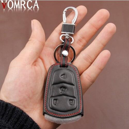 Car key case cover for the Cadillac XTS ATS dreamcar SRS CTS Escalade ATS - L Genuine Leather 4 buttons key protective cover rem