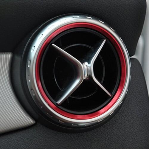 Car styling, Air Condition Air Vent Outlet Ring Cover Trim Decoration for Mercedes Benz A B Class W246 W176 AMG Accessories