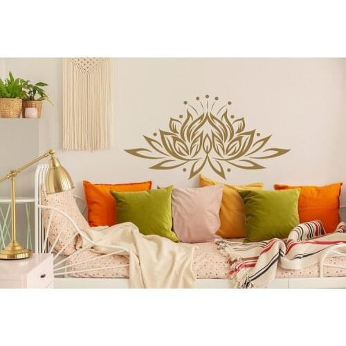 Lotus Flower Wall Decal Sticker Yoga Gift Bohemian Decor Yoga Studio ornament Cozy Bedroom Decor decals Boho Wall sticker G258