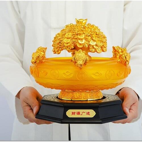 HOME Deco Store shop company office Recruit money GOOD luck ZHAO CAI JIN CHAN Fortune Money tree FENG SHUI talisman gold statue