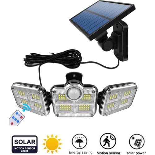138 led seperable remote Solar Light Outdoor Solar Lamp Motion Sensor SunLight solar Street Lamp Spotlight Garden Decoration cab