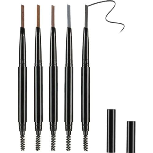 10 Piece Professional 2in1 Eyebrow Pen with Brush Private Label Thin Waterproof Matte Brow Pencils Custom Logo Low Moq