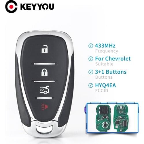 KEYYOU Remote Car Key HYQ4EA For Chevrolet Camaro Equinox Cruze Malibu Spark 434 Mhz Auto Smart Control Keyless Entry 3+1 Button