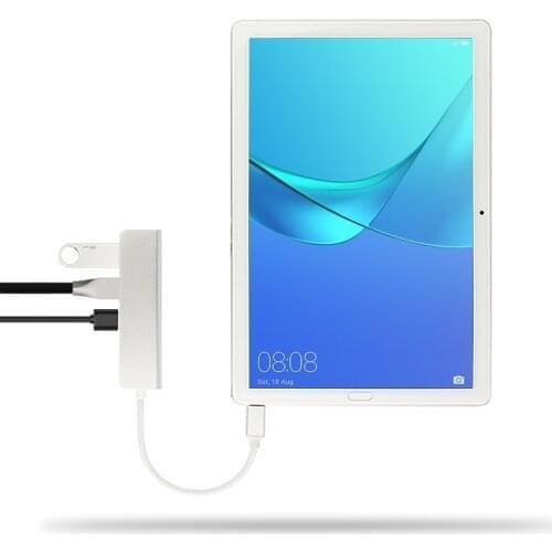5-in-1 Type-C HUB Aluminiu Alloy USB-C Adapter USB 3.0 Port Card Reader For Samsung Galaxy Tab A A2 S4 10.5 SM-T830 T590 Tablet
