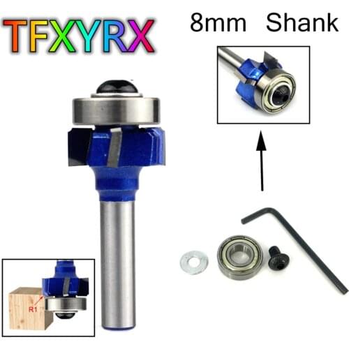 1pc 8mm Shank Z4 Corner Round Router Bit R1 R2 R3 Trim Edging Woodworking Mill Cutters for Wood with Ball Bearing