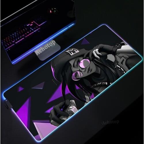 Valorant RGB Mouse Pad Large Gaming Keyboard Mous Pad Computer Gamer Tablet Mousepad with Edge Locking Office Play Mice Desk Mat