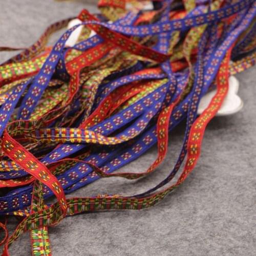 2yard 9mm red and blue ethnic style embroidery jacquard ribbon decoration handicrafts clothing sewing headdress hand DIY ribbon
