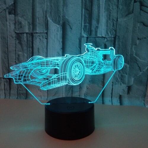 New Racing Car 3d Night Lamp Colorful Touch Remote Control 3d Led Table Moderne Desk Lamp Creative Acrylic Table Lamps