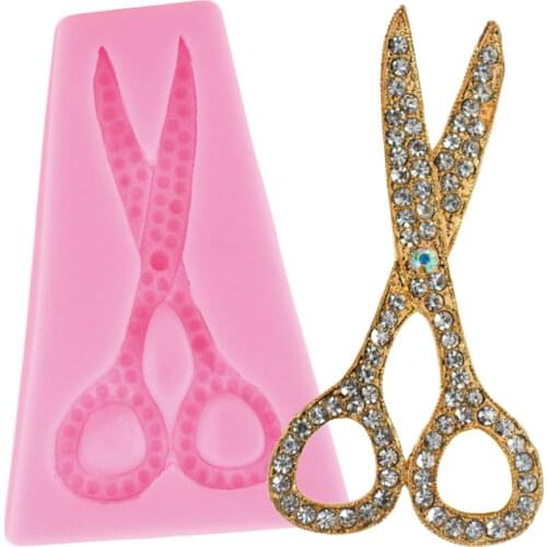 Scissors Silicone Molds Fondant Cake Decorating Tools Cupcake Topper Candy Chocolate Gumpaste Mould Jewelry Polymer Clay Moulds