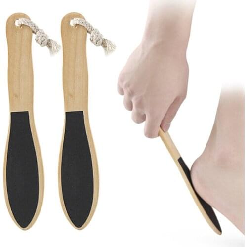 Portable Sandpaper Foot File Callus Dead Skin Remover Pedicure Wood+sandpaper Handle Pedicure Tools Callus Remover New