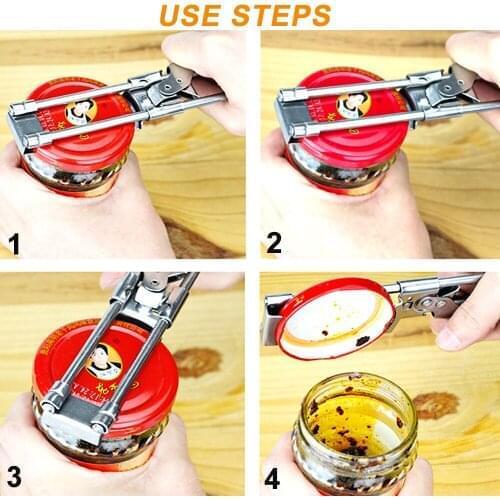 Adjustable Manual Jar Arthritis Gripper Can Opener Kitchen Stainless Steel Bottle Opener Adjustable Bottle Opener 2