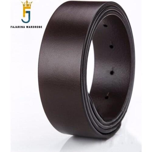 FAJARINA Top Quality Cow Genuine Leather Smooth & Pin Style Belts Cowskin Belt for Men 3.8cm Width without Buckle N17FJ625