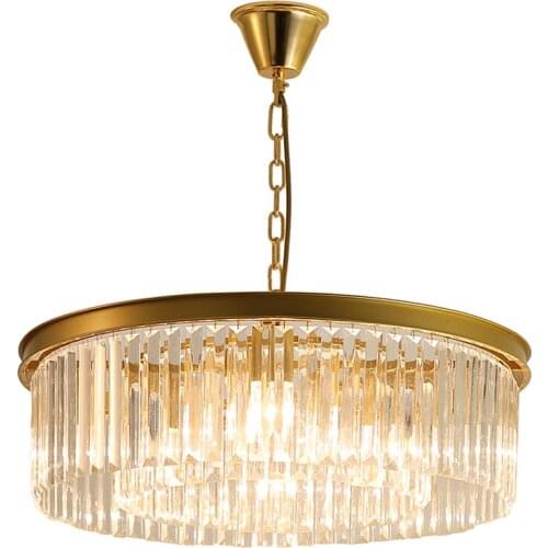Luxury Modern Round Chandelier Hardware Crystal Living Ceiling Lamp Bedroom Study Dining Room Lighting