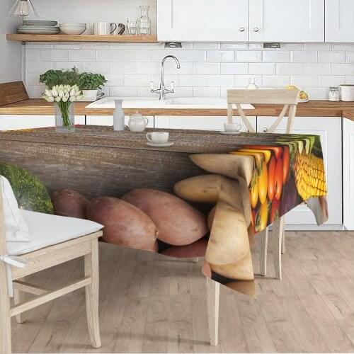 Table cloth Living Room Kitchen Brown vegetable dining pattern micro fabric cover runner pattern Free Shipping