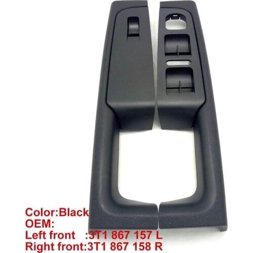 SKTOO For Skoda Superb door handle front left and right door armrest box inner handle frame, the lifter switch box black
