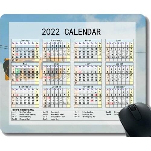 Special Design 2022 Calendar Mouse Pad,Traffic Light Sky Clouds Anti Slip Rubber Mousepads