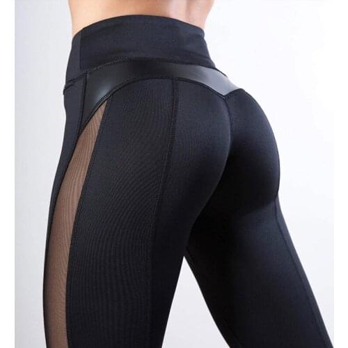 Motion Black Imitate Skin Split Joint Yoga Pants Motion Hit Underpant Bodybuilding Pants Woman Sports Pant Dropshipping