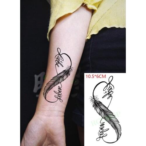 Waterproof Temporary Tattoo Sticker Feather Letter Eight Pattern Body Art Tatto Flash Tatoo Fake Tattoos for Girl Women Men