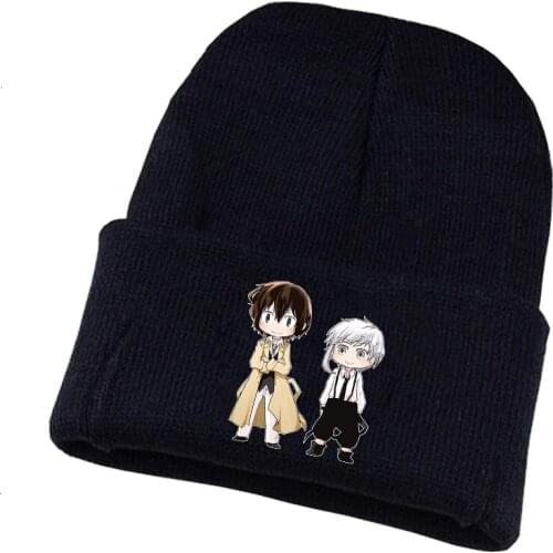 Anime Bungou Stray Dogs Knitted hat Cosplay hat Unisex Print Adult Casual Cotton hat teenagers winter Knitted Cap