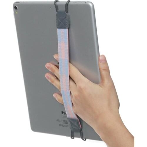 TFY Tablet Security Anti-drop Hand Strap Holder for i Pad Pro 9.7 Inch / 10.5 Inch / mini 4, i Pad Air 2 and More -Blue/Pink