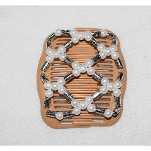 Pearl and silver beads magic comb 40 pcs/lot classical comb Easy to Use professional lady hair tidy up