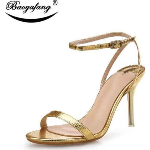 New 2018 Summer sandals women wedding shoes Crystal ankle strap Ladies Summer sandals 10cm thin heel shoes woman high heel