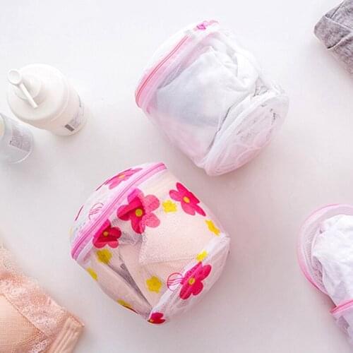 1 PC Floral Color Clothes Washing Machine Laundry Bags Washing Hosiery Saver Protect Women Bra Mesh Net Wash Bag Bathroom Tools