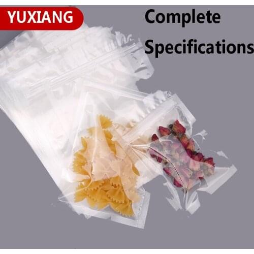 1PCS Transparent Bags Flat Packaging Pouch With Zipper Custom Printinted LOGO Storage Dried Fruit Tea Clip Plastic Bags