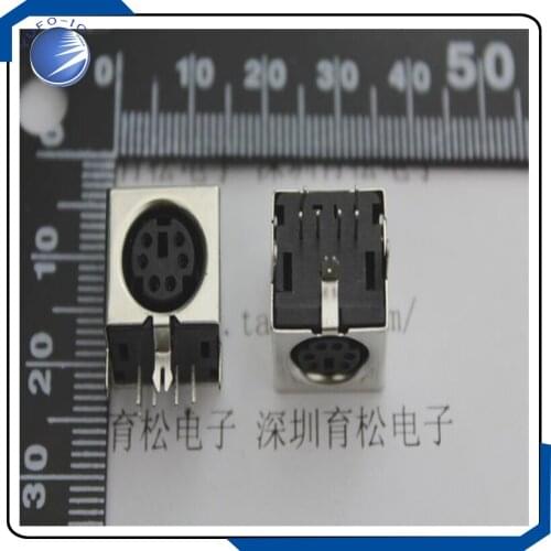 10PCS/LOT Black PS2 socket, PS-2 keyboard mouse socket, 6P