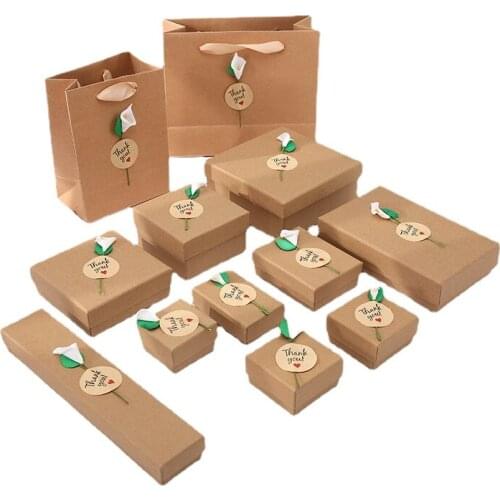 12 Size) Calla Flower Jewelry Gift Boxes Bracelets Earring Ring Necklace Jewelry Set Box Square Gift Display Packaging Box