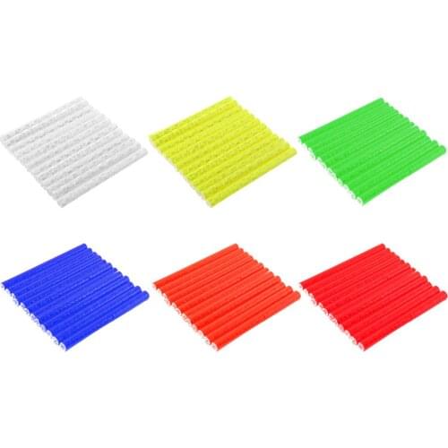 12pcs/lot 6 Colour Bicycle Light Reflective Stripe Wheel Rim Spoke Clip Tube Safety Warning Light Cycling Strip Bike Accessories