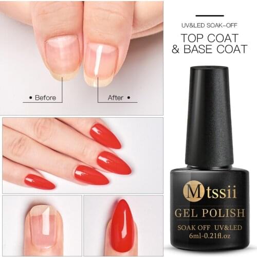 6ml UV Gel Nail Polish Top coat 2pcs Base and Top coat Varnishes Nail Gel primer Long Lasting Soak off UV Gel Nail Art Manicure
