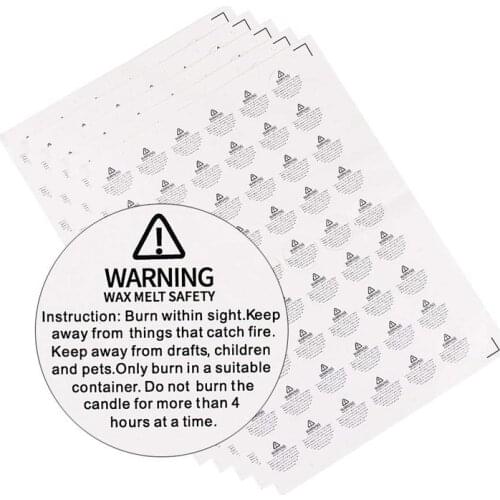 3 Sheets 1.2 Inch Wax Melting Safety Stickers 162PCS Circles Candle Jar Container Labels Candle Warning Stickers