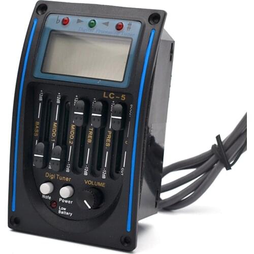 5 Bands Acoustic Guitar Pickup EQ Equalizer System LCD Guitar Tuner Pickup Music Instrument Accessories